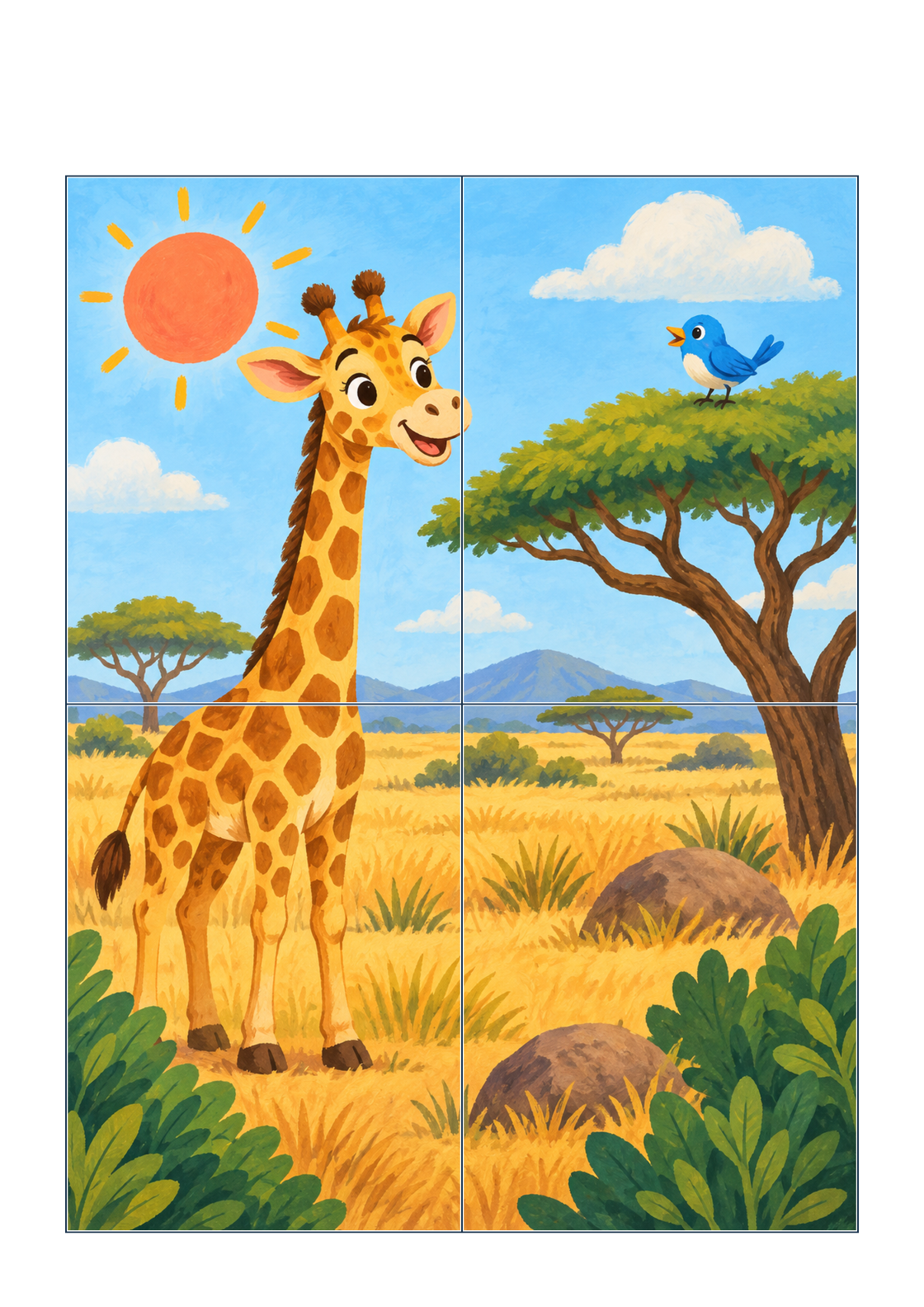 The giraffe and its friend